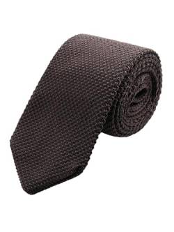 WANYING Herren 7cm Schmale Strickkrawatte 2,75 Zoll Gestrickte Narrow Krawatte Retro Sporty Casual Büro Basic für Gentleman - Einfarbig Dunkelbraun von WANYING