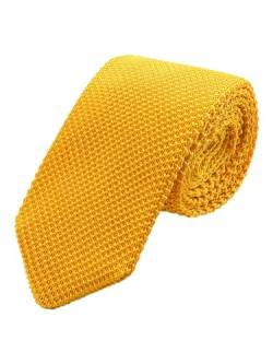 WANYING Herren 7cm Schmale Strickkrawatte 2,75 Zoll Gestrickte Narrow Krawatte Retro Sporty Casual Büro Basic für Gentleman - Einfarbig Orange von WANYING