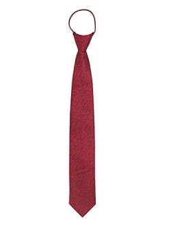 WANYING Herren 7cm Schmalen Krawatte Vorgebunden mit Reißverschluss Security Sicherheits Krawatte Casual Business Länge 48cm - Gestreift Bordeaux von WANYING