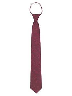 WANYING Herren 7cm Schmalen Krawatte Vorgebunden mit Reißverschluss Security Sicherheits Krawatte Casual Business Länge 48cm - Gestreift Bordeaux von WANYING