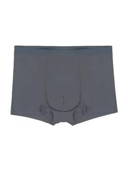 WANYING Herren Basic Midrise Ice Silk Retroshorts Trunks Unterwäsche Seamless Super Dünn Atmungsaktiv - Einfarbig Dunkelgrau L von WANYING