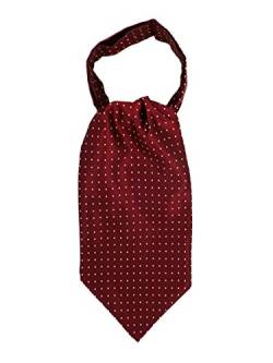WANYING Herren Krawattenschal Ascotkrawatte Schal Cravat Ties Einfach Schick für Gentleman - Gepunktet Bordeaux von WANYING
