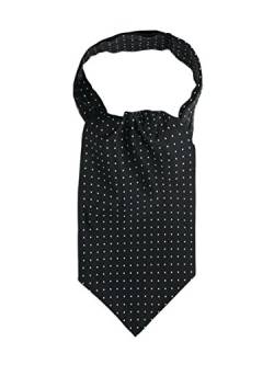WANYING Herren Krawattenschal Ascotkrawatte Schal Cravat Ties Einfach Schick für Gentleman - Gepunktet Schwarz von WANYING