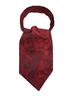 WANYING Herren Krawattenschal Ascotkrawatte Schal Cravat Ties Einfach Schick für Gentleman - Rot Paisley Pattern von WANYING