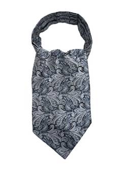 WANYING Herren Krawattenschal Ascotkrawatte Schal Cravat Ties Einfach Schick für Gentleman - Silberfarben Paisley Pattern von WANYING