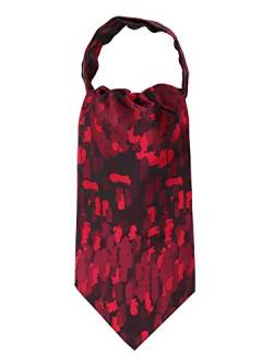 WANYING Herren Krawattenschal Ascotkrawatte Schal Cravat Ties Halstuch Einfach Schick für Gentleman - Bordeaux Rot & Schwarz von WANYING