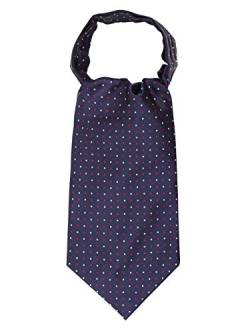 WANYING Herren Krawattenschal Ascotkrawatte Schal Cravat Ties Halstuch Einfach Schick für Gentleman - Dunkelblau Pünktchen von WANYING