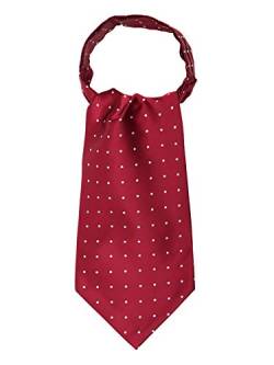 WANYING Herren Krawattenschal Ascotkrawatte Schal Cravat Ties Halstuch Einfach Schick für Gentleman - Gepunktet Bordeaux von WANYING