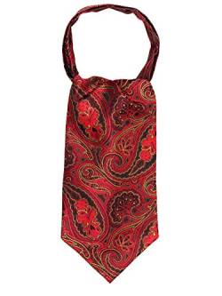WANYING Herren Krawattenschal Ascotkrawatte Schal Cravat Ties Halstuch Einfach Schick für Gentleman - Rot Gold von WANYING
