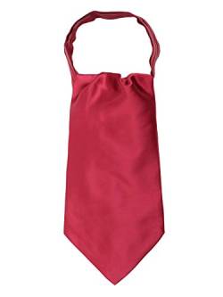 WANYING Herren Satin Krawattenschal Ascotkrawatte Schal Cravat Ties Halstuch Einfach Schick für Gentleman - Einfarbig Bordeaux Rot von WANYING