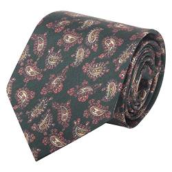 WANYING Herren Vintage Retro 9cm 3.54" Breite Krawatte Schlips Wide Necktie Stilvoll Mode Bunte Krawatte - Gedruckt Paisley Pattern Dunkelgrün von WANYING