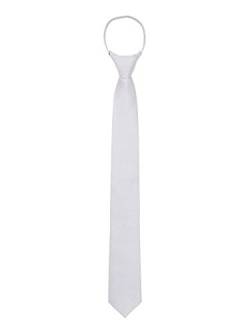 WANYING Reißverschluss Krawatte 6cm Schmalen Krawatte für Herren Vorgebunden Casual Business Länge 48cm - Einfarbig Kariert Hellgrau von WANYING