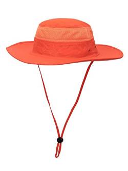 WANYING Unisex Outdoor Sonnenhut Bucket Hut Fischer Hut Buschhut Atmungsaktiv Schnelltrocknend - für Kopfumfang 56-60 cm Orange von WANYING