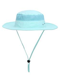 WANYING Unisex Outdoor Sonnenhut Bucket Hut Fischer Hut Buschhut Atmungsaktiv Schnelltrocknend - für Kopfumfang 56-60 cm Türkis von WANYING