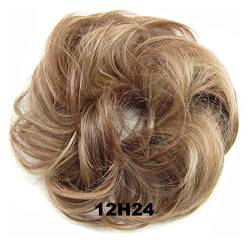 Bun Haarteile 1 STÜCKE Chaotisch Haarknoten Haargummis Verlängerung Lockig Gewellt Chaotisch Synthetisch Zerzaust Hochsteckfrisur Chignon Haarteil for Frauen Mädchen Brötchen-Haarteil (Color : 12H24 von WAOCEO