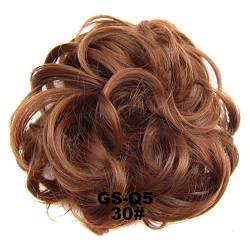 Bun Haarteile 1 STÜCKE Chaotisch Haarknoten Haargummis Verlängerung Lockig Gewellt Chaotisch Synthetisch Zerzaust Hochsteckfrisur Chignon Haarteil for Frauen Mädchen Brötchen-Haarteil (Color : 30) von WAOCEO