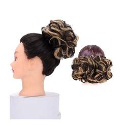 Bun Haarteile Chignon-Haarteil Curly Dutt Haarverlängerungen Scrunchie Hochsteckfrisur Haarteile Synthetische Kämme in unordentlichem Dutt Haarteil for Frauen Brötchen-Haarteil (Color : X-106) von WAOCEO