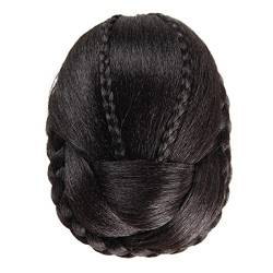 Bun Haarteile Geflochtener Dutt Elegantes Hochsteckfrisur-Haarteil Synthetisches geflochtenes Chignon-Haarteil mit eingebauten Kämmen for Frauen Mädchen Party Hochzeit Tanzen Haarschmuck Brötchen-Haar von WAOCEO