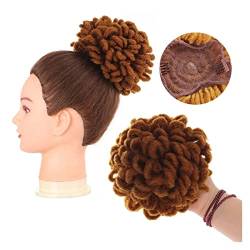 Bun Haarteile Synthetische Dreadlock Afro Puff Haarknoten Chignon Kordelzug Pferdeschwanz Faux Locs Clip In Pferdeschwanz Haarteile Haarverlängerungen for schwarze Frauen Brötchen-Haarteil (Color : 3 von WAOCEO