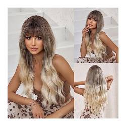 Cosplay Perücke Ombre braun blonde Perücke lange Welle Frau Perücken Party täglich natürliche synthetische Perücke hitzebeständiges Haar Party Cosplay Perücke von WAOCEO