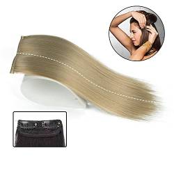 Haarverlängerungen 1/2 Stück synthetische Haarpolster 7,8 Zoll unsichtbare nahtlose Haarpolster 2 Clip-on-Haarverlängerungsfutter aus natürlichem Haar Oberseite Abdeckung Haarteil for Frauen Clip in H von WAOCEO