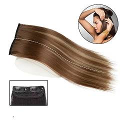 Haarverlängerungen 1/2 Stück synthetische Haarpolster 7,8 Zoll unsichtbare nahtlose Haarpolster 2 Clip-on-Haarverlängerungsfutter aus natürlichem Haar Oberseite Abdeckung Haarteil for Frauen Clip in H von WAOCEO