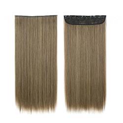 Haarverlängerungen 5 Clips-in-Haarverlängerung, langes, glattes Haarteil, Hochtemperatur-Fibert-Clip-in-Haarverlängerung, weiche synthetische Haarteile for Frauen Clip in Haarextension (Color : 1012- von WAOCEO
