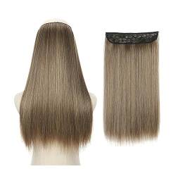 Haarverlängerungen Unsichtbare Draht-Haarverlängerungen, gerade, synthetischer Clip-in, hitzebeständiges Haarteil, natürliche glatte Haarverlängerungen for Frauen Clip in Haarextension (Color : SQ66 von WAOCEO