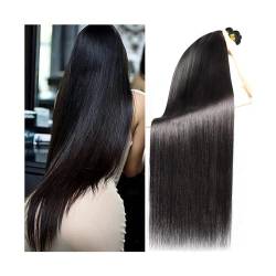 Human Hair Bundles Bone Straight Bundles Echthaarverlängerung, 20,3–101,6 cm lange, gerade Echthaarbündel for schwarze Frauen, 1/3/4 Stück natürliche brasilianische Remy-Haarverlängerung human hair we von WAOCEO