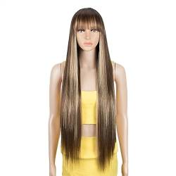 Perücken 36 Zoll Cosplay synthetische Perücke mit Pony lange gerade Perücke Ombre Blonde farbige Perücke Perücke for Frauen Perücke for schwarze Frauen synthetische Perücke perücke fasching (Color : von WAOCEO