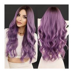 Perücken Tägliche Party, synthetische, natürliche Mittelteil, lockige Perücke, Lolita, hitzebeständig, Ombre, Schwarz, Weiß, gewelltes Haar, Perücke for Frauen, Cosplay Für die tägliche Party. (Color von WAOCEO