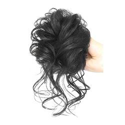 Unordentlicher Haarknoten Pieces Curly Chignon Donut Scrunchie for Frauen, unordentlicher Dutt, synthetische, zerzauste Hochsteckfrisur, Haarknoten, Verlängerung, elastisches Haarband Pferdeschwanz-Ha von WAOCEO