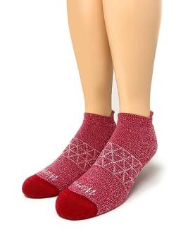 WARRIOR ALPACA SOCKS - All Day - Everyday - Terry Lined - Cushioned - Allzwecksocken - Unisex, Rot/Weiß – Fußkettchen, Small von WARRIOR ALPACA SOCKS