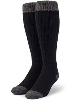 Warrior Alpaca Socks - Unisex Colorblock Long John Alpaka Wolle Socken, Frottee gefüttert, Schwarz/Grau, Medium von WARRIOR ALPACA SOCKS