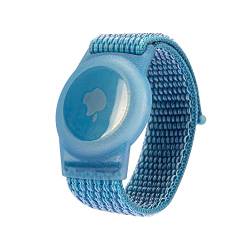 WATACHE AirTags Weiche Silikon-Uhrenarmbänder, Sicherheit und Kindersicherung, Anti-Lost, Anti-Kratz-Schutz für die Positionierung des Airtag-Tracking-Armbands(blau) von WATACHE