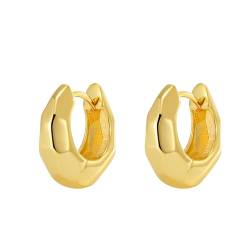 WATEFOER Goldene Reifen Ohrringe Hypoallergen Lightweight Huggie Creolen Ohrringe für Damen Mädchen Modeschmuck Geschenk für Valentinstag Geburtstag Muttertag von WATEFOER