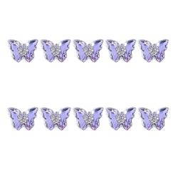 10 Stücke Luxus Zirkon Nagel Schmetterlinge Nail Art Kristall Juwelen Steine ​​Elegante Schmetterlinge Nagel Schmuck von WATERBELINE