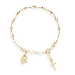 WATERBELINE Katholische religiöse runde Perlenarmbänder aus Metall, Rosenkranz, Herzstück, Heilige Herzen der Barmherzigkeit, Heilige Ikonen, Schmuck von WATERBELINE