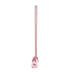 WATERBELINE Metallische Perlenketten zum Valentinstag mit Gnome Love Heart Cupids Glitzeranhänger Bachelorette Hochzeit Party Halskette von WATERBELINE