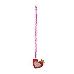 WATERBELINE Metallische Perlenketten zum Valentinstag mit Gnome Love Heart Cupids Glitzeranhänger Bachelorette Hochzeit Party Halskette von WATERBELINE