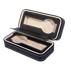 WATERBELINE PU Leder Uhrenbox Uhrenaufbewahrungsbox Organizer Etui Für Männer Und Frauen 2/4/8 Steckplätze Und Exquisite Box Mit Reißverschluss von WATERBELINE