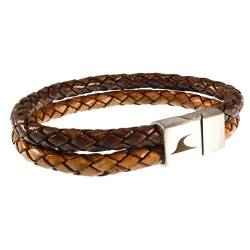 WAVEPIRATE® Echt Leder-Armband Tarifa F Braun/Cognac 23 cm Edelstahl-Verschluss in Geschenk-Box Surfer Männer Herren von WAVEPIRATE