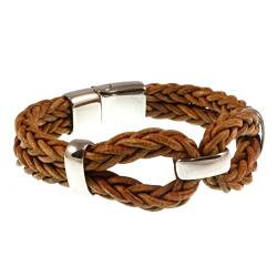 WAVEPIRATE® Leder-Armband Roma Z8 Cognac 17 cm Edelstahl-Verschluss in Geschenk-Box Surfer Damen Frauen von WAVEPIRATE