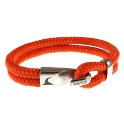 WAVEPIRATE® Segeltau-Armband Peak ST Orange 20 cm Edelstahl-Verschluss in Geschenk-Box Surfer Herren Männer von WAVEPIRATE