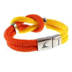 WAVEPIRATE® Segeltau-Armband Pure ST Orange/Gelb 21 cm Edelstahl-Verschluss in Geschenk-Box Surfer Damen Frauen von WAVEPIRATE