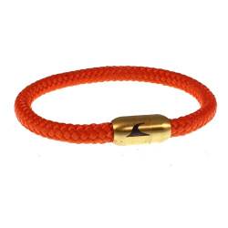 WAVEPIRATE® Segeltau-Armband Sylt Orange/Gold 25 cm Edelstahl-Verschluss in Geschenk-Box Männer Damen Herren von WAVEPIRATE