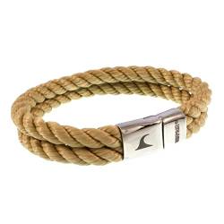 WAVEPIRATE® Segeltau-Armband Tarifa K Beige 19 cm Edelstahl-Verschluss in Geschenk-Box Surfer Männer Herren von WAVEPIRATE