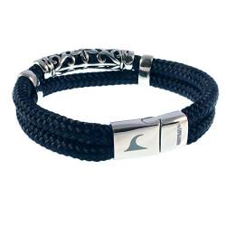 WAVEPIRATE® Segeltau-Armband XO ST Nachtblau 19 cm Edelstahl-Parts in Geschenk-Box Surfer Männer Herren von WAVEPIRATE