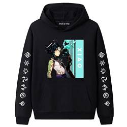 WAVOTIQ Genshin Impact Xiao Hoodie Unisex Anime Xiao Cosplay Kostüm Casual Bedrucktes Langarm Kapuzen Sweatshirt Pullover Jacke von WAVOTIQ