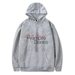 WAWNI The Vampire Diaries Merch Hoodies Damen / Herren Langarm Pullover Sweatshirts Harajuku Casual Kapuzenkleidung Unisex Gr. 36, grau von WAWNI